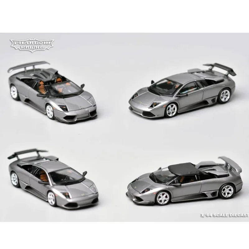 [In Stock]Phantom Knight 1/64 Diecast Murciélago LP640, Open Engine Cover, Swap‑Out Spoiler Parts, Collectible With Display Base