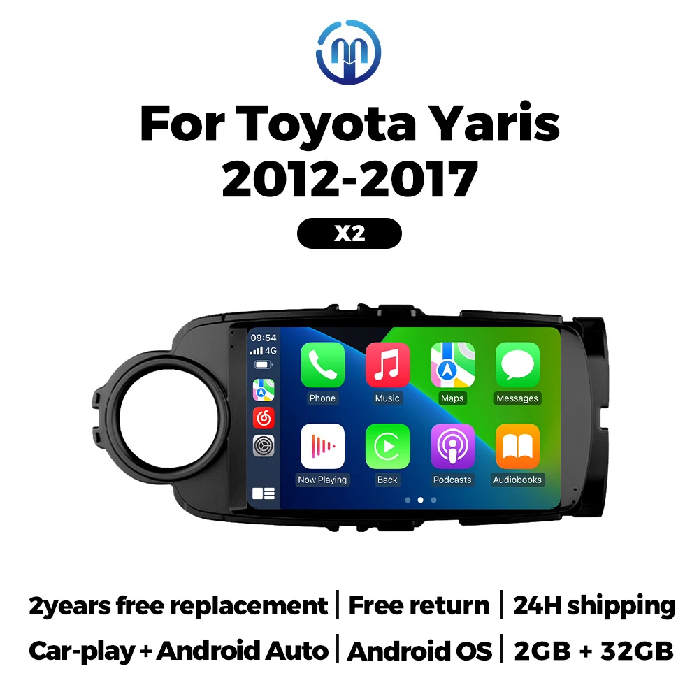Navifly 9 Inch BT Car Stereo For Toyota Yaris 2012-2017 Android Auto Radio Wireless Carplay GPS Navigation IPS Car Audio Player