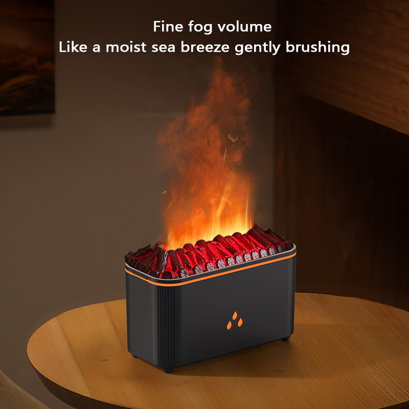  New Flame Aromatherapy Essential Oil Diffuser Humidifier Desktop Diffuser Volcanic Night Light Desktop 7 Flame Colors Humidifier 
