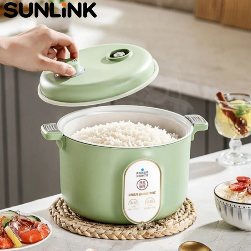 

1pc Mini Electric Rice Cooker Hot Pot 1.5L/2L Non-Stick Portable Food Steamer for 1-2 People Kitchen Dormitory Cooking Pot