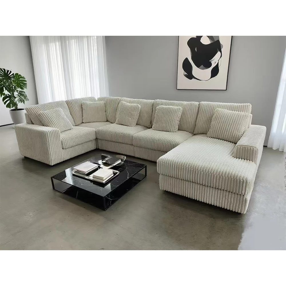 # Home Modern Corduroy Fabric Modular Sectional Sitting Couch Living Room Sofa Set Furniture
