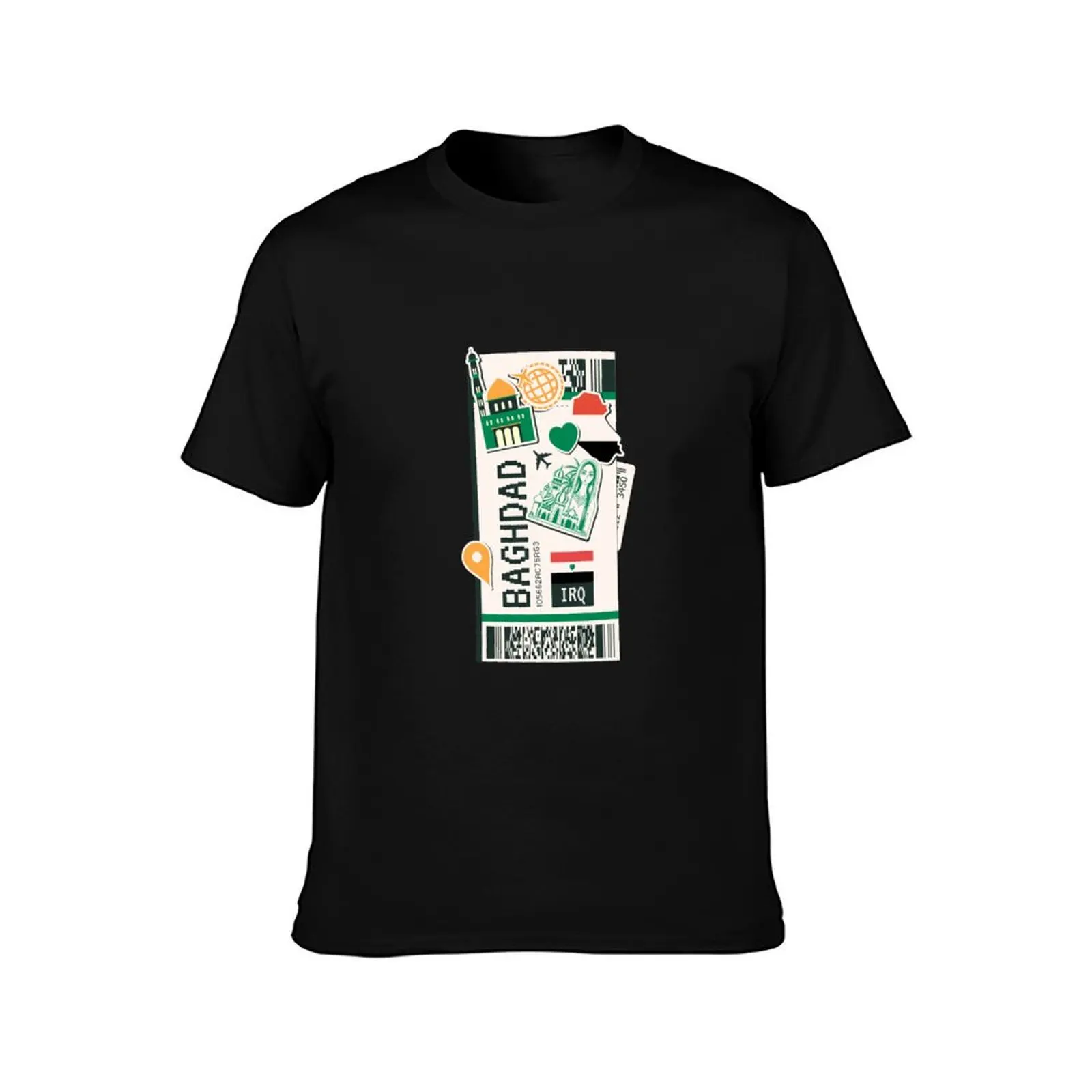 Baghdad Iraq Boarding Pass Airplane Plane Ticket T-Shirt Comfortable Daily Wear Tee