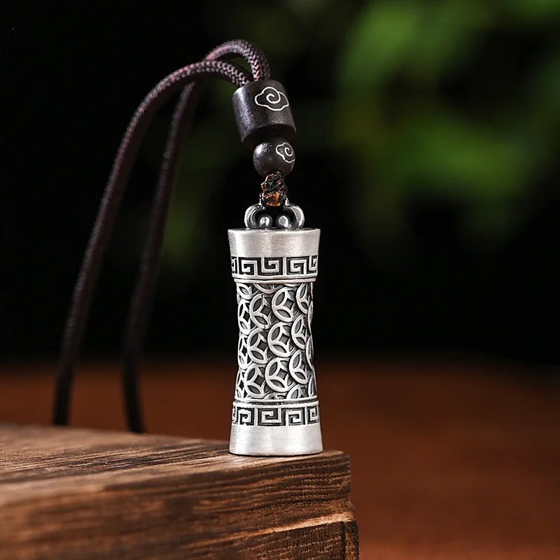 Vintage Tibetan Silver Colour Buddhist Prayer Box Pendant Necklace Tibetan Ghau Box Pendan Tibetan Gawu Box Necklace