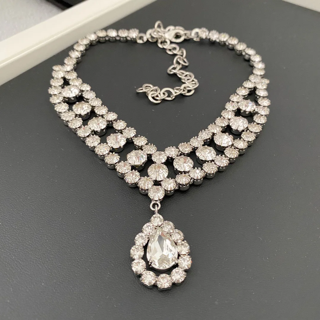 Necklace Temperament Light Luxury Retro Mesh Drop Pendant For Women Collares Para Mujer Collar Jewelry Collier Femme Pendant