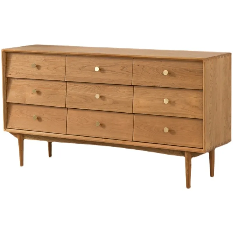 

Nine chest cabinets, Nordic solid wood chest cabinets, bedroom storage cabinets, living room cherry wood storage side cabinets