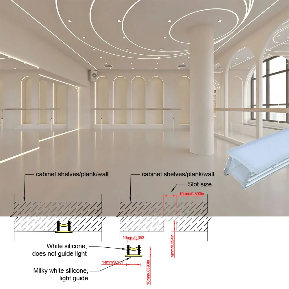 10x10 Elastyczny profil LED Neonowa rurka Silikonowa osłona LED do oświetlenia wewnętrznego Liniowy profil LED Neonowa rurka silikonowa LED Neonowa