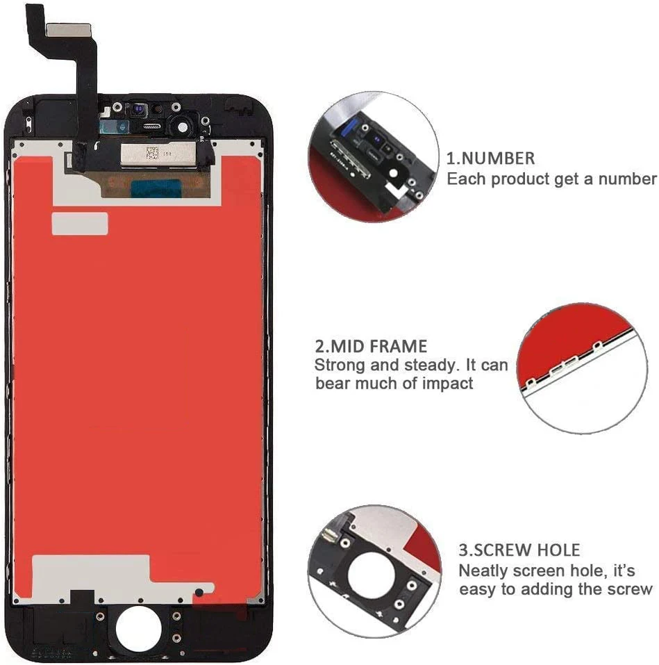 Imagem -05 - Aaa Mais Tela de Toque Lcd de Montagem Completa para Iphone 6s Plus 3d Digitalizador com Peças