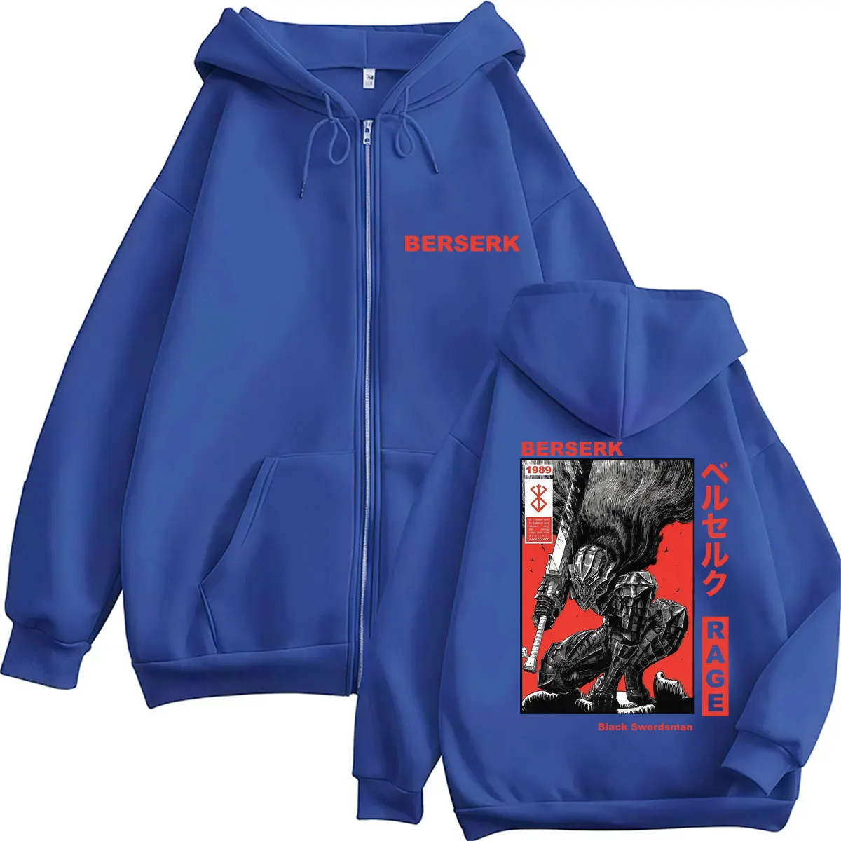 Anime Berserk Guts Zip Up Hoodies Swordsman Gatsu Sacrifice Zodd Hoody Sweatshirt Men Women Vintage Oversized Fleece Coats Male - Image 5