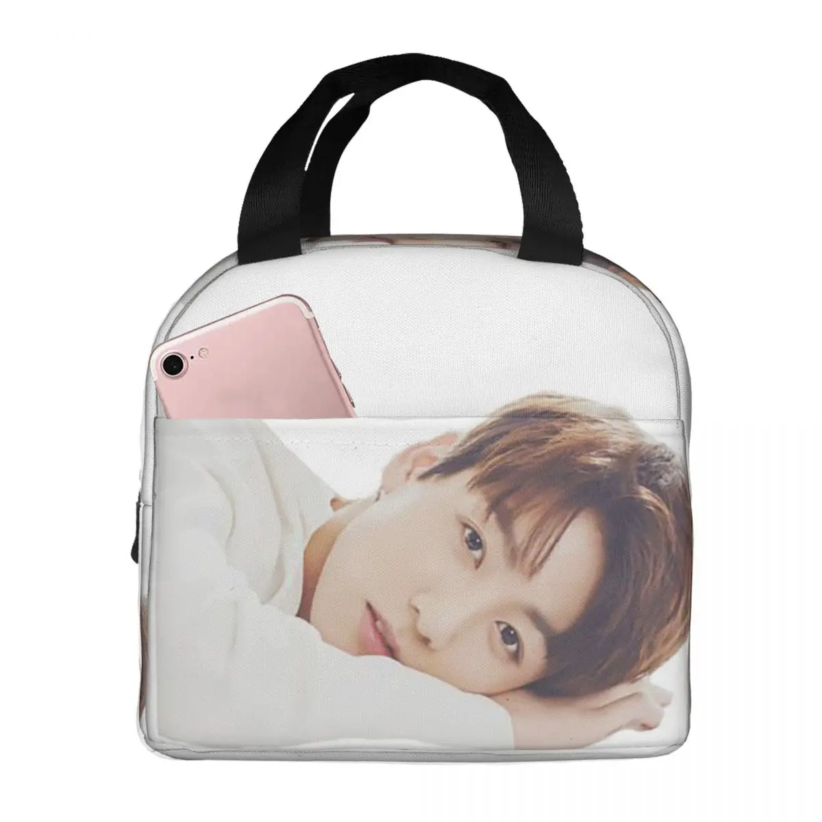 Jungkook Lunch Bags Insulated Bento Box Portable Lunch Tote Leakproof Cooler Thermal Bag for Woman Kids Office