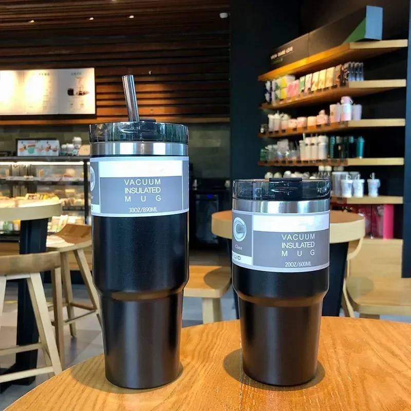 Bicchieri da 600/900 ml Termos termici per acqua a doppia parete Boccette per tazze da caffè Thermos in acciaio inossidabile Bottiglia per tazza da