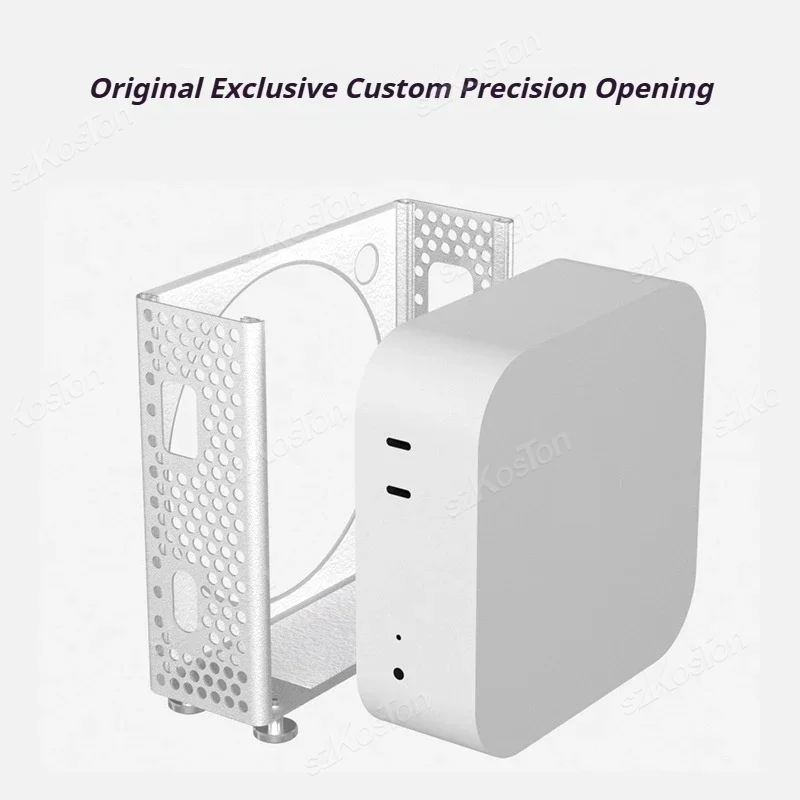 لجهاز Mac Mini M4 Computer PC سطح المكتب سبائك الألومنيوم حامل عمودي تبديد الحرارة الغبار لجهاز Mac Mini M4 Pro حافظة واقية