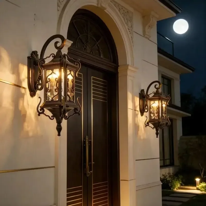 for European Outdoor Wall Lamp Waterproof Garden Light Villa Entrance Balcony Exterior Super Bright Dual Side Lighting
