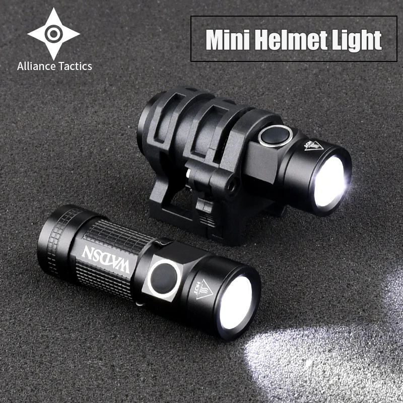 

WADSN Metal Mini Weapon Tactic Airsoft Strobe FAST Helmet Flashlight LED Flashlight Fit 20mm Rail Scout Hunting Light