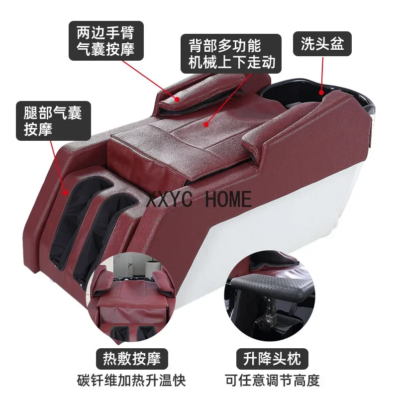 

Bed Barber Shop Health Club with Heating Flushing Bed Electric Shampoo Chair