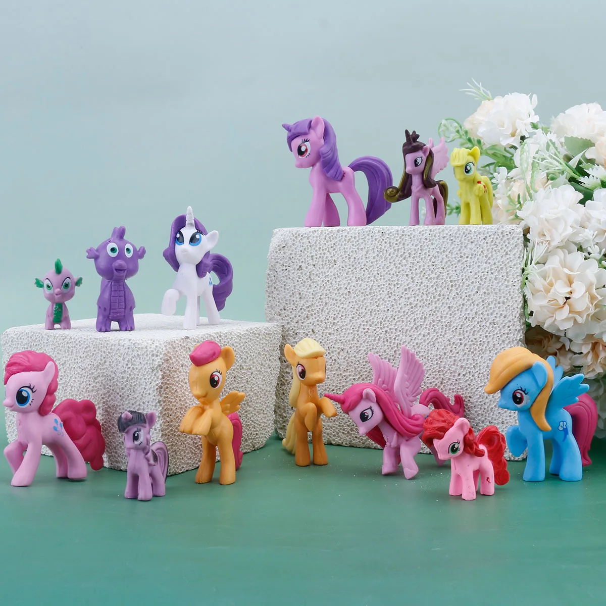 7cm Rainbow Pony Anime Figures Purple Joy Universe Princess Unicorn Dolls Cake Topper Desktop Decor   Cartoon Collection Toy - view 2