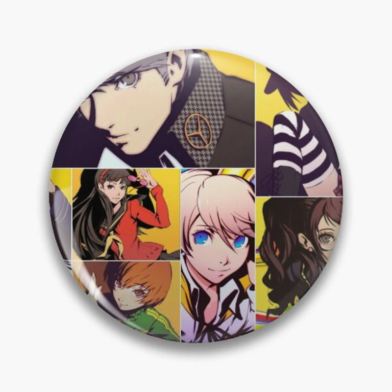 Broche de desenhos animados vintage para decoração de saco, 3 botões, P3, Shin Yuuki, Tensei, Yukari, Makoto, Takeba, Megami, P3, crachá, 58mm