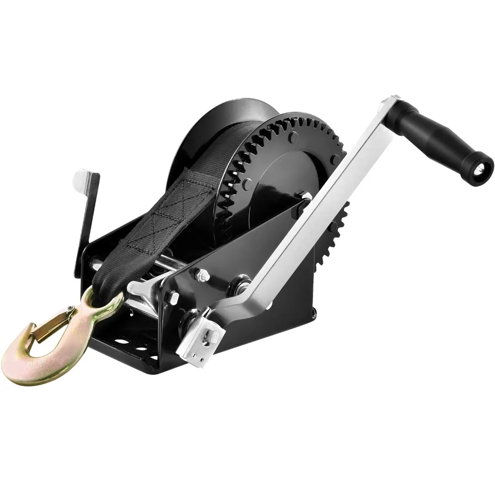Hand Crank Webbing Strap Winch Manual Lifting Hoist Compact Mini Traction Lifter For Light Cargo Towing