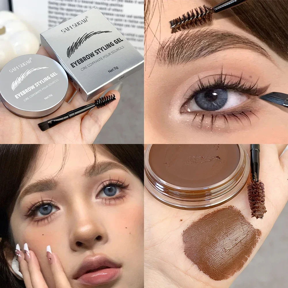 Żel do brwi 3D z mini pędzelkiem do brwi Długotrwały żel do brwi Wosk Zestaw mydła do brwi Naturalny, odporny na rozmazywanie eyeliner Makijaż oczu