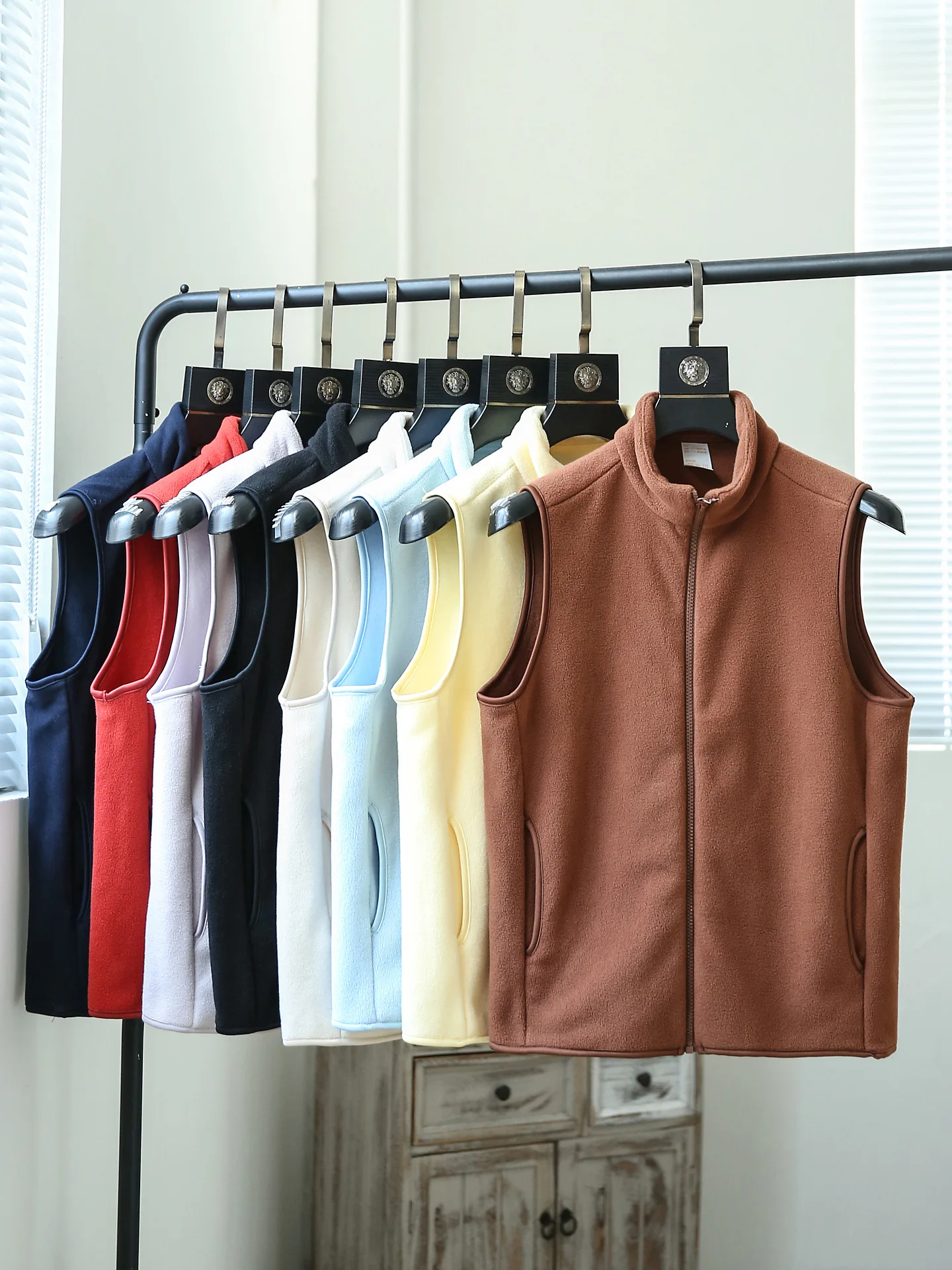 

Autumn Winter Double-Sided Fce ex Light Warm Stand Collar Svel Vest Jaet Youth Casual Zipper Decorated Regular...