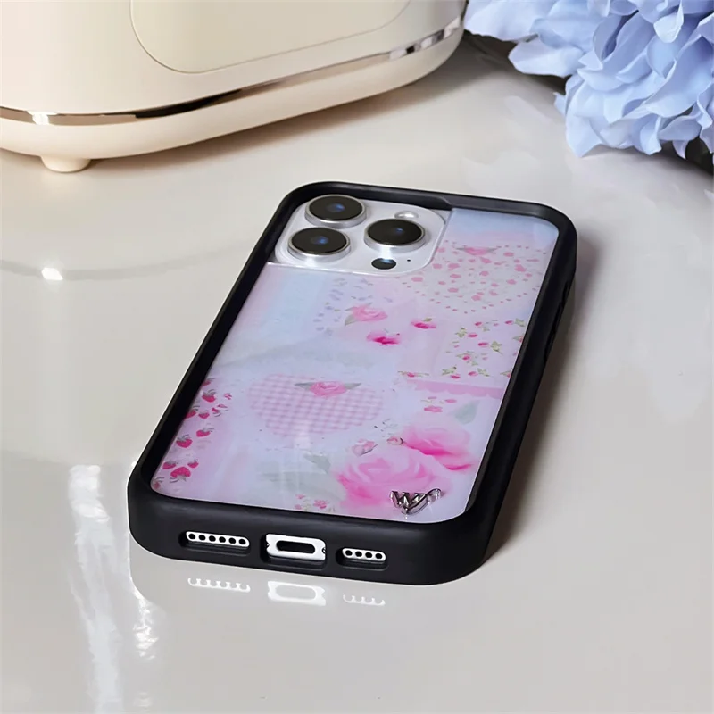 Wildflower 3D WF Metal Logo Rabbit Phone Case for iPhone 17 16 15 14 13 12 Pro Max Plus Angel Boy Pink Moon Star Back Cover