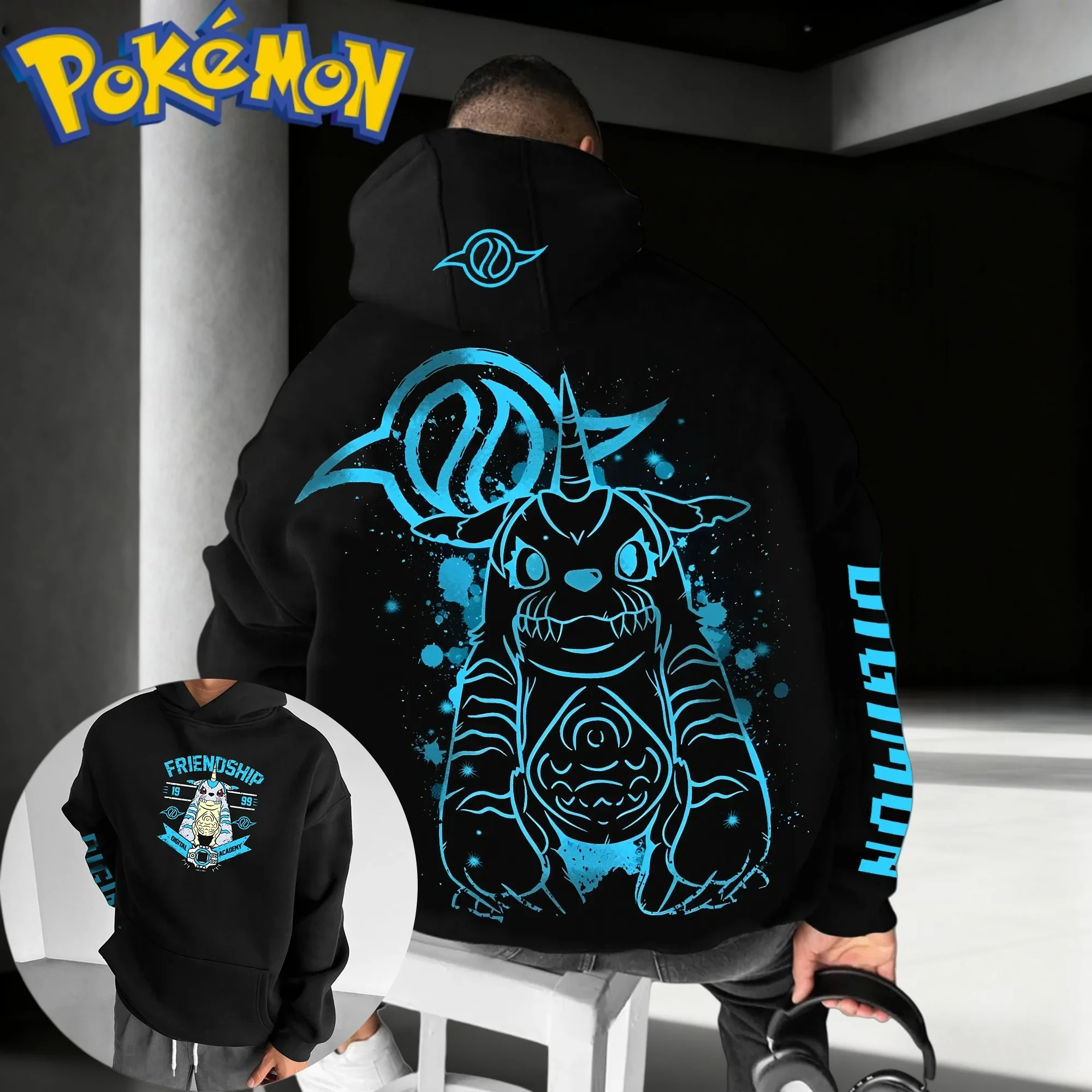 

Anime Pok É Mon Printed Hoodie 2025 Autumn/Winter New Hot Selling Harajuku Men's Women's Sports and Leisure Pure Cotton Hoodie