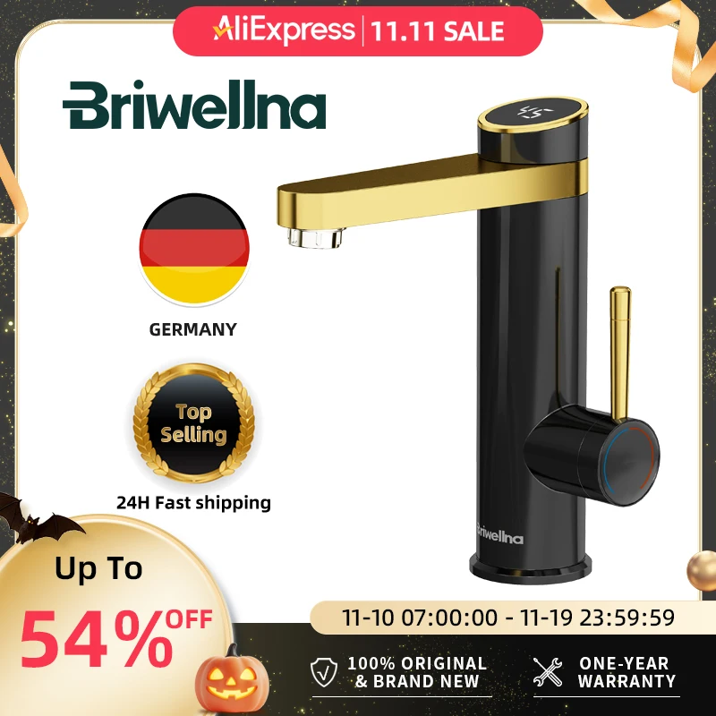 Briwellna Nước Chảy Vòi 2 Trong 1 Dòng Chảy Nóng Cho Nhà Tankless Mini Tap 120 ° Xoay Điện vòi Rửa Bát 220V