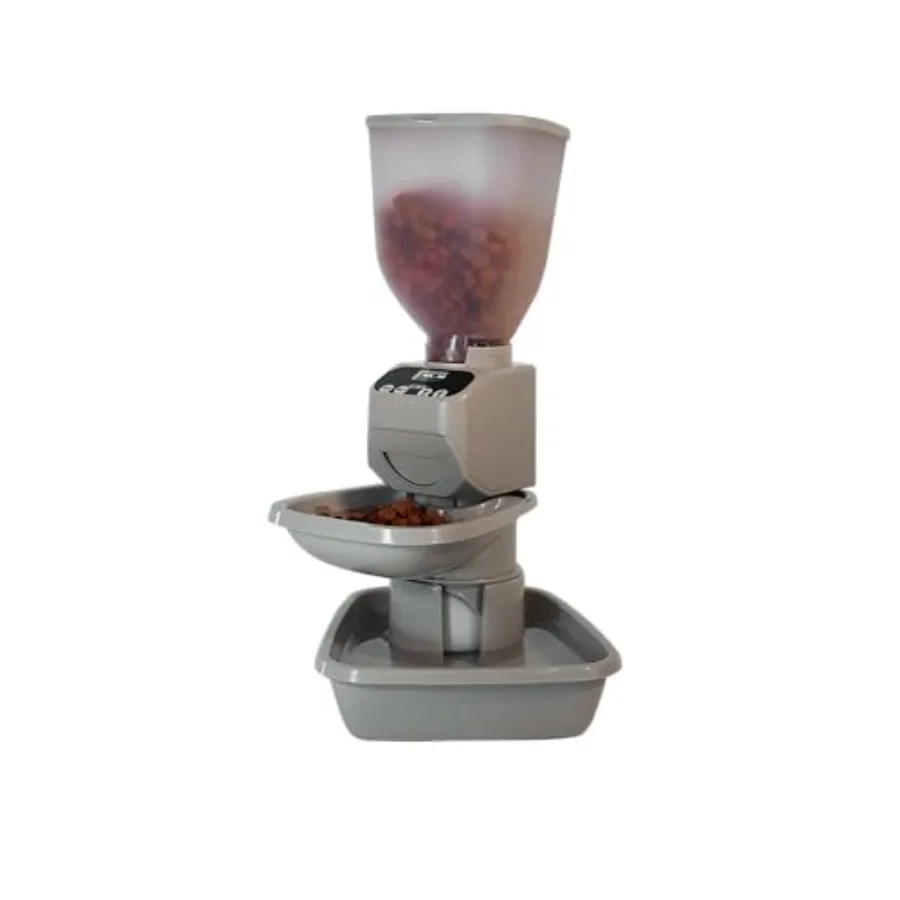 

Automatic Dog Cat Food Feeder with Water Dispenser for Small Pets Taupe, ABS Plastic, Portion Control, OLED Display, Anti-Jam D