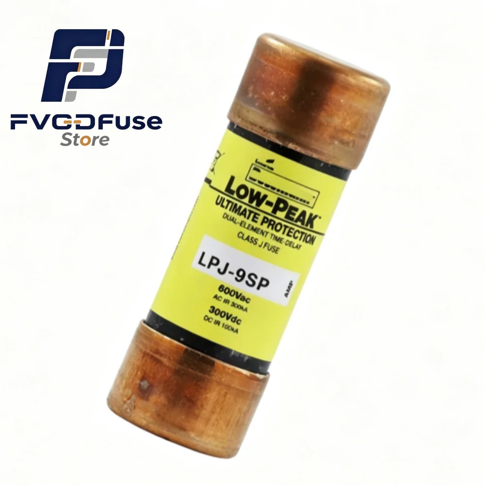 10Pcs LPJ9SP 9A 600VAC 300VDC Class J Time Delay Fuse, Dual-Element Current Limiting Low-Peak Industrial Circuit Protection