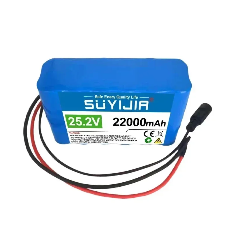 25.2V 24V 6S2P 22000mAh 18650 Lithium Battery Pack with BMS for Electric Vehicles Optional Plug    lithium battery battery pack