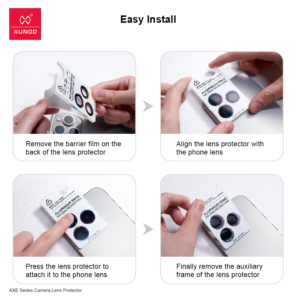 XUNDD 3PCS/2PCS Camera Lens Protector For iPhone 13 14 15 16 Pro Max 15 16 Pro 16 Plus HD Lens Glass Full Coverage Film