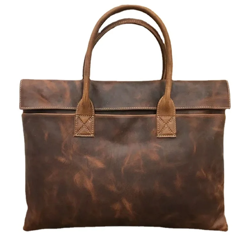 Echt leder Executive Aktentaschen für Männer Business Handtasche Mann Büro Laptop tasche Vintage Kuh Leder männliche Einkaufstasche