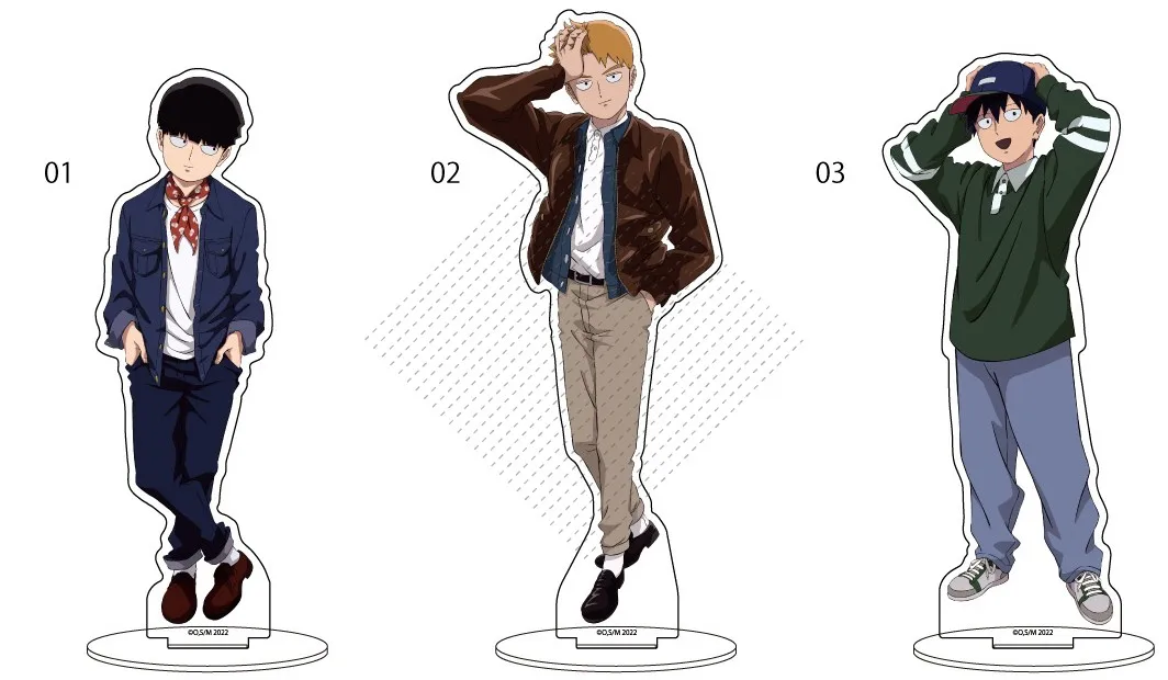 

Mobu Saiko Hyaku Mob Psycho 100 Reigen Arataka Kageyama Shigeo Cosplay Acrylic Desktop Ornament Standing Sign Mascot Xmas Gift