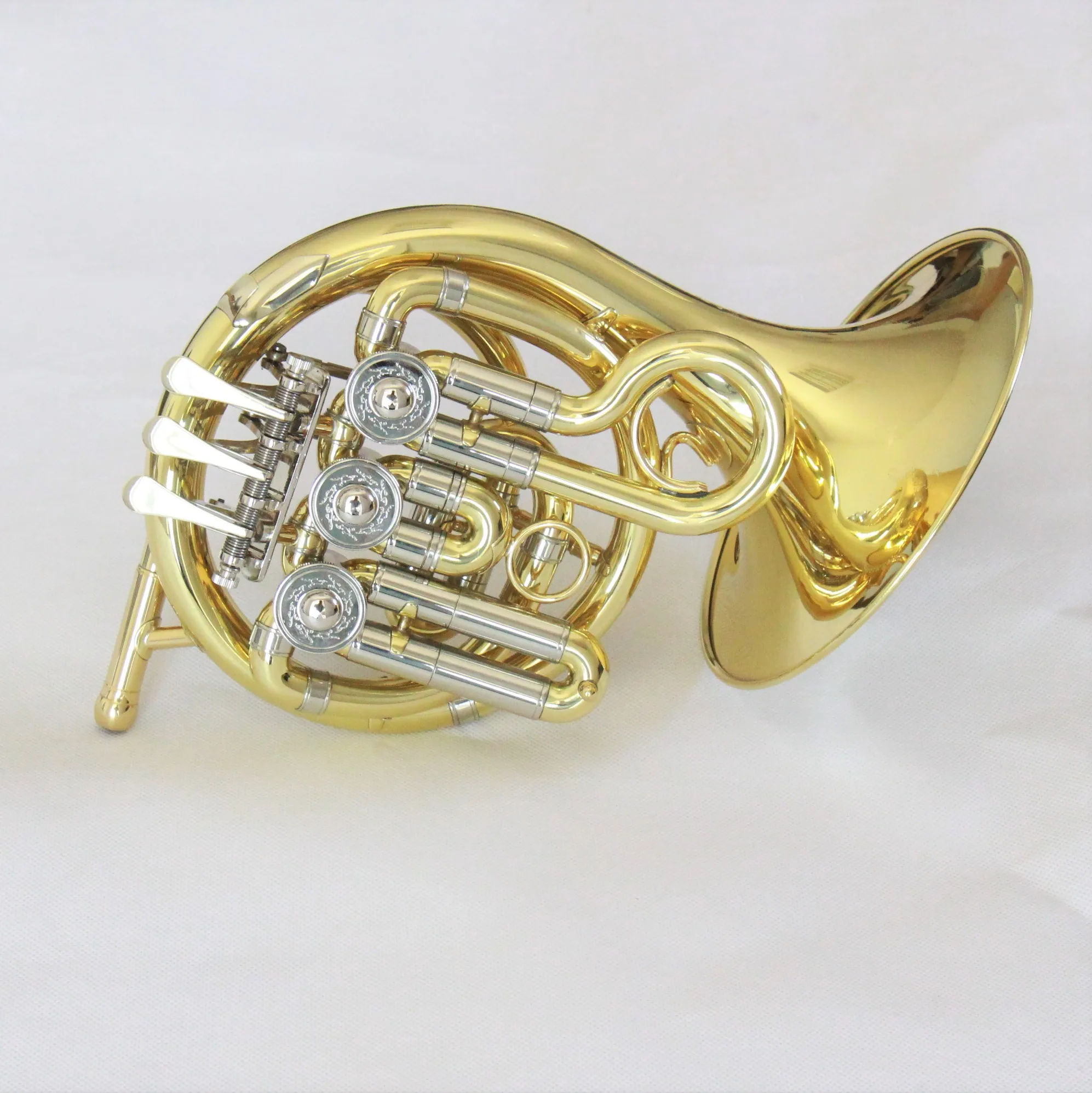 

Good price mini french horn high quality french horn instrument for sale gold lacquered french horn