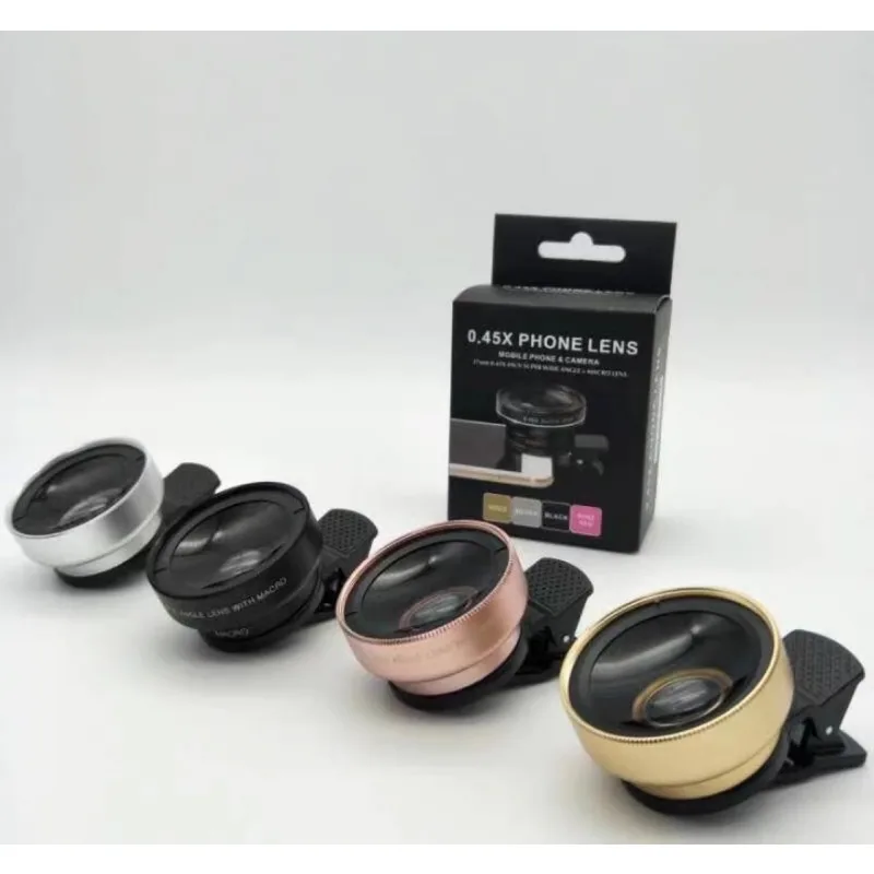 

Daily Phone Camera Lens 0.45X Ultra Wide Angle + 12.5X Macro Lens Universal Clip-On Camera Lens For Most Smartphones