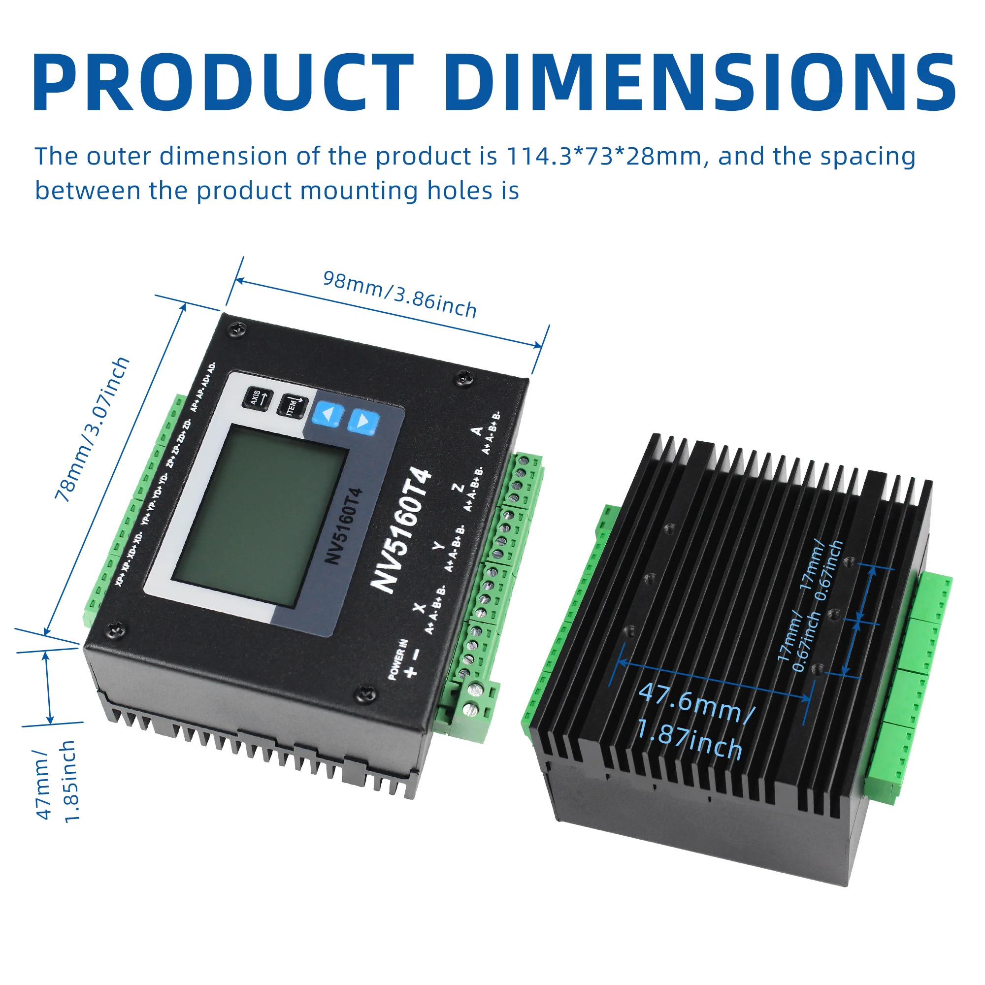 High Performance 4 Axis Stepper Motor Driver NV5160T4 12-48VDC Max 6A For Pulse / Direction Control