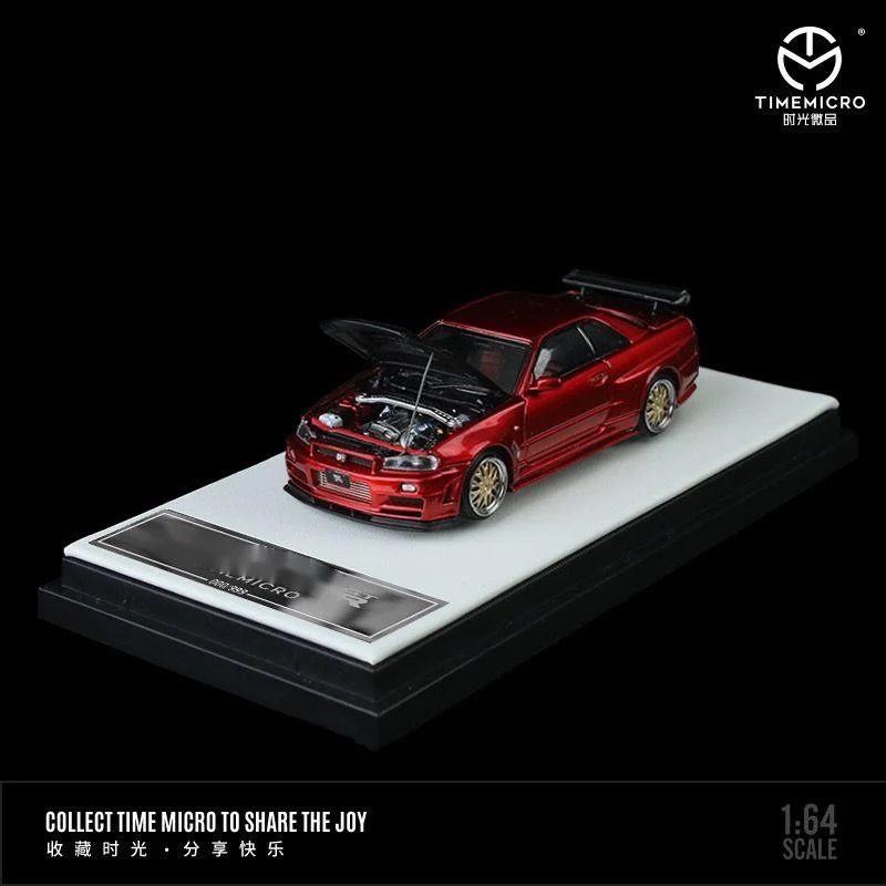 GTR R34 Open Cover TimeMicro TM 1:64 Simulated Alloy Car Model