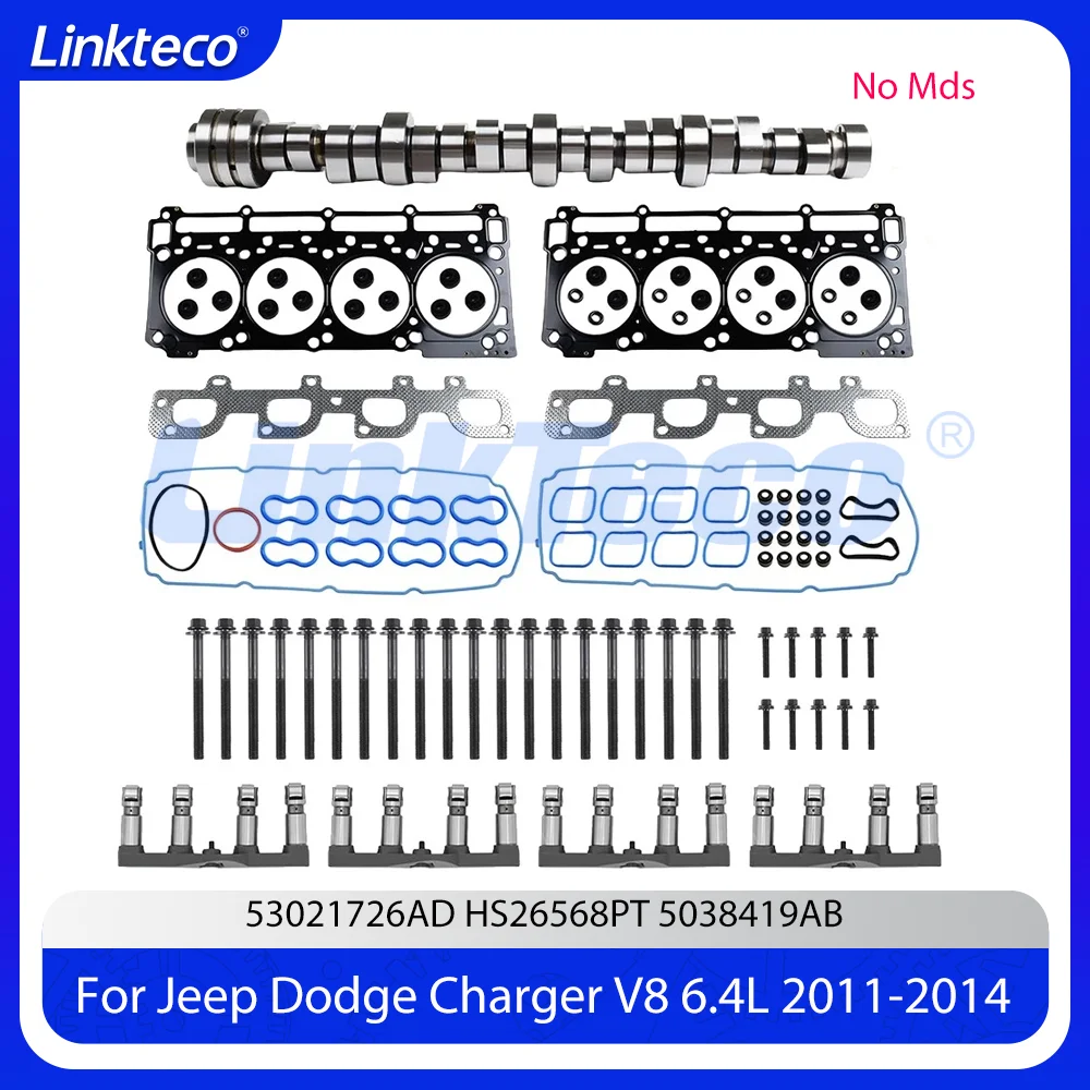 Kit de árbol de levas sin MDS para motor, juego completo de juntas y tornillos, compatible con 6.4L T 12-20 para Dodge Challenger, Jeep Grand Cherokee, Ram Hemi