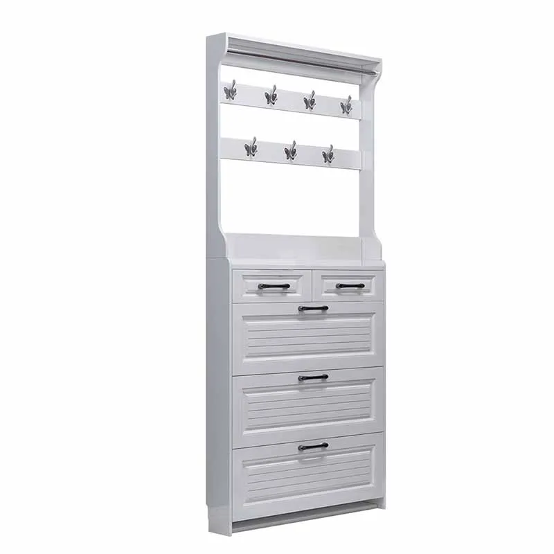 Ultra Thin Modern Luxury Shoe Cabinets Ritating Vertical Entryway White Wooden Shoe Rack Space Saving Sapateira Hall Furniture