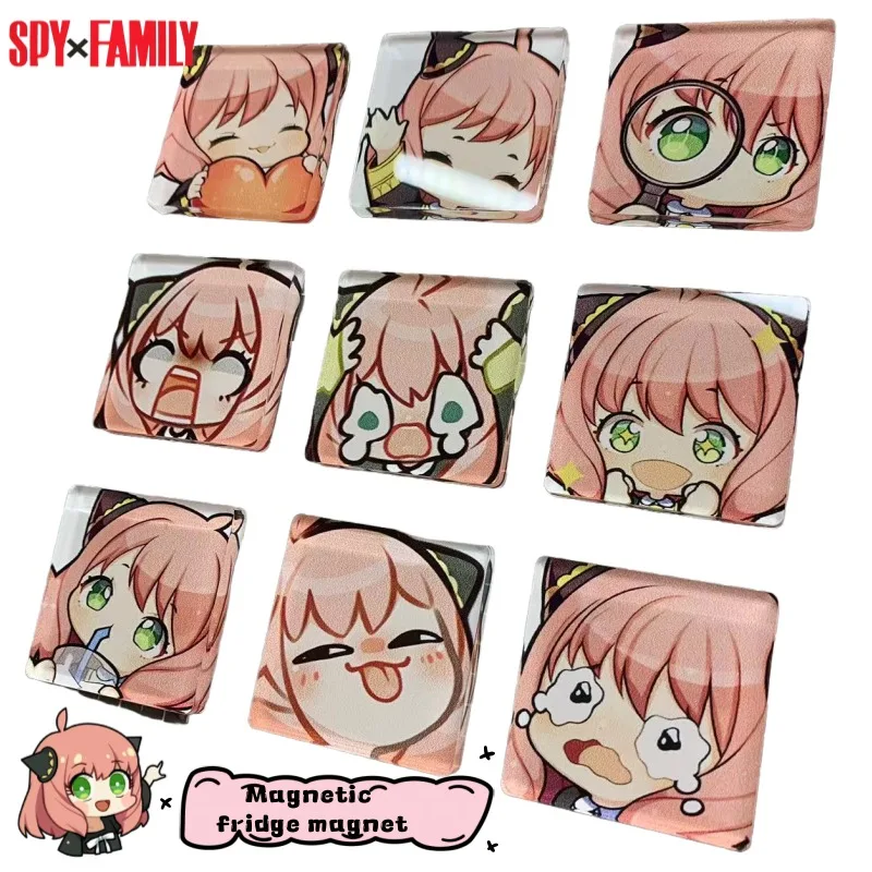 Nuevo SPY×FAMILY Anya Forger creativo dibujos animados acrílico nevera imán creativo Kawaii chica corazón mensaje magnético pegatina decoración