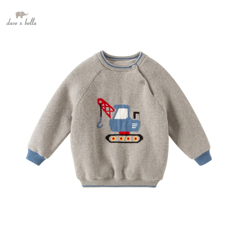 Dave Bella Winter  Kids Clothes Children Fashion  Sweater Appliques Sweater Boys High Quality Clothes Boys Sweater DB4223548