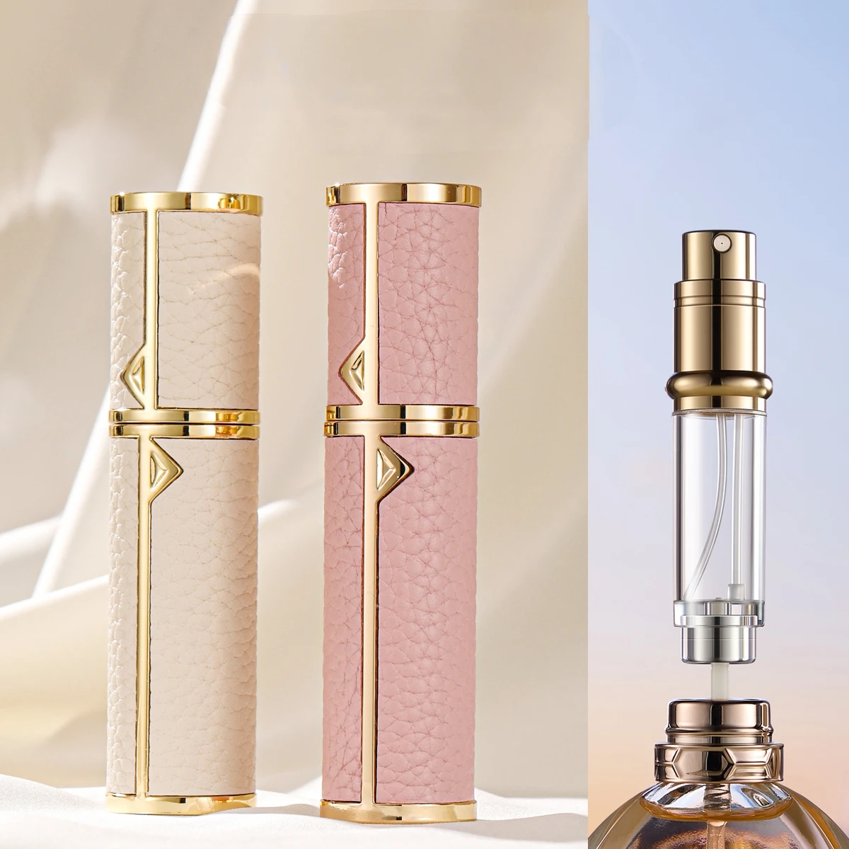 

5 мл мини-распылитель-распылитель из натуральной кожи, многоразовый флакон для духов, портативные дорожные пустые косметические контейнеры