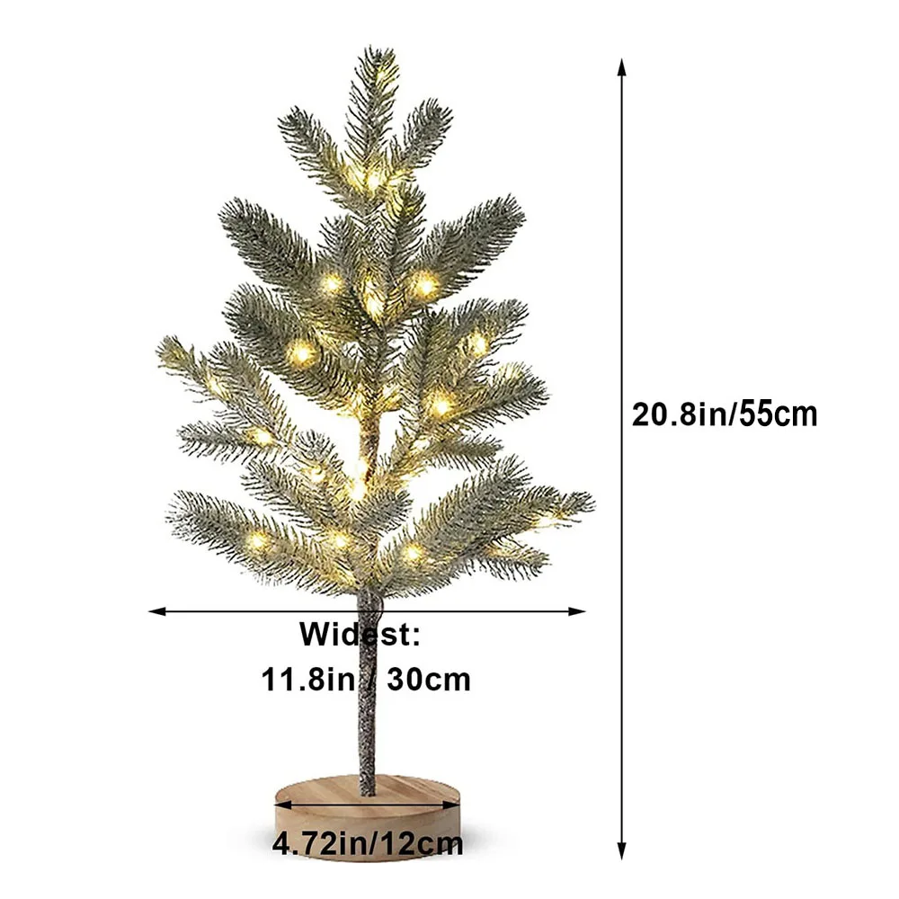 55cm 50leds Pine Needle Desk Lamp Artificial Christmas Tree Children's Bedside Lamp for Halloween Easter Party Celebration Decor