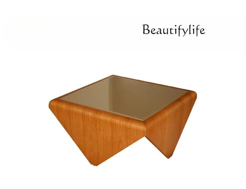 

Nordic modern simple coffee table living room household small apartment small table edge minimalist glass sofa