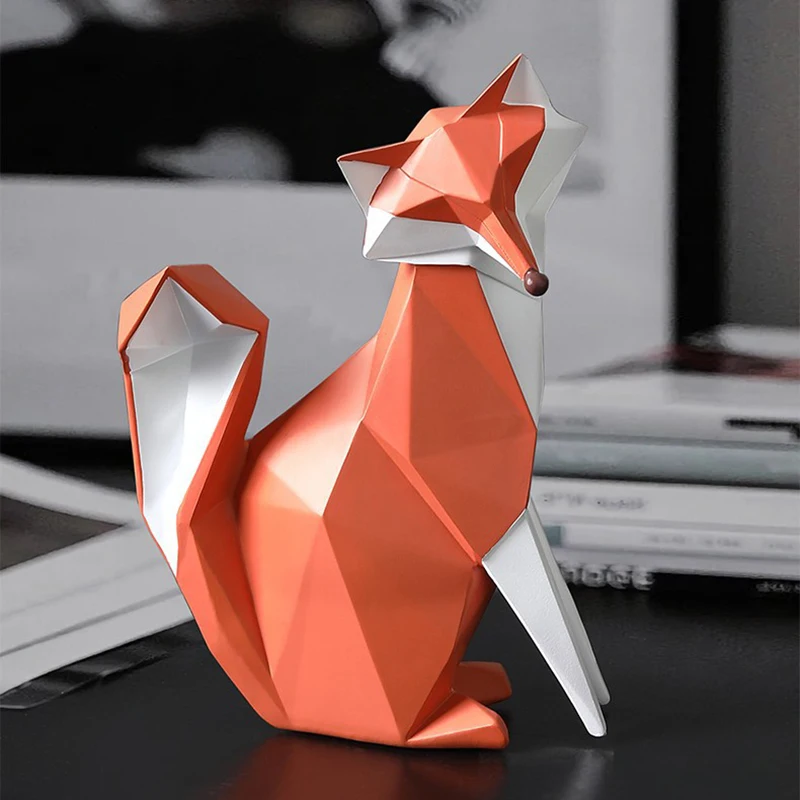 

Modern Minimalist Fox Figurine Resin Craft Light Luxury Home Decoration For Living Room Hallway Desktop