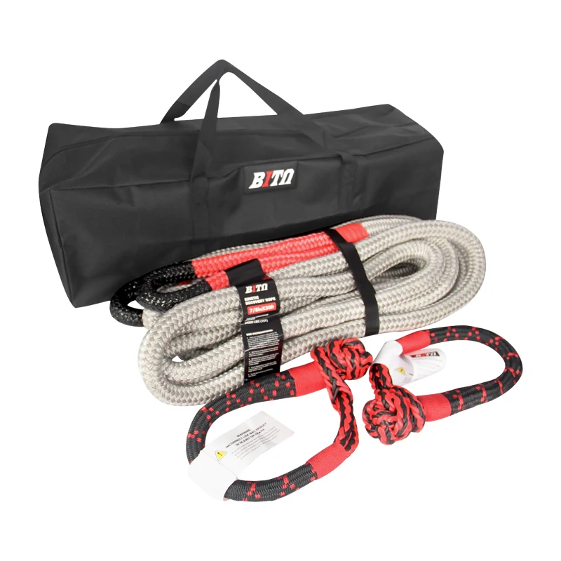 30mm*9m Synthetic Winch Rope kits Tow Car Knot rope 4x4 Accessories Off Road Trailer Strap Breaking Strength Max 33000LBS