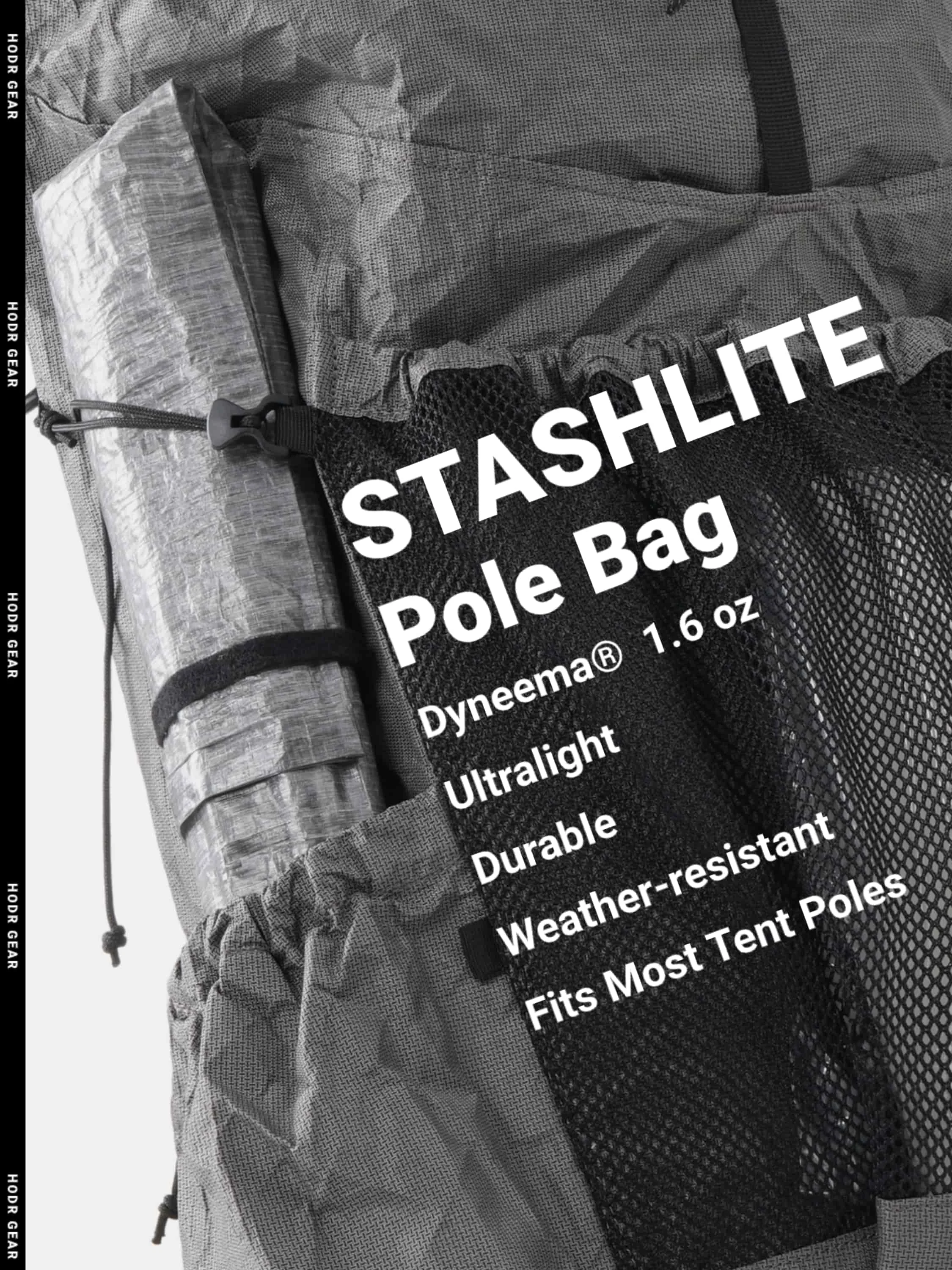 [HODRGEAR] Ultraleichte Dyneema-Zeltstangentasche, 9 g DCF, wasserdichter Aufbewahrungssack, Organizer-Koffer für Camping, Wandern, Zeltstangen, 30–55 cm – Detail 2