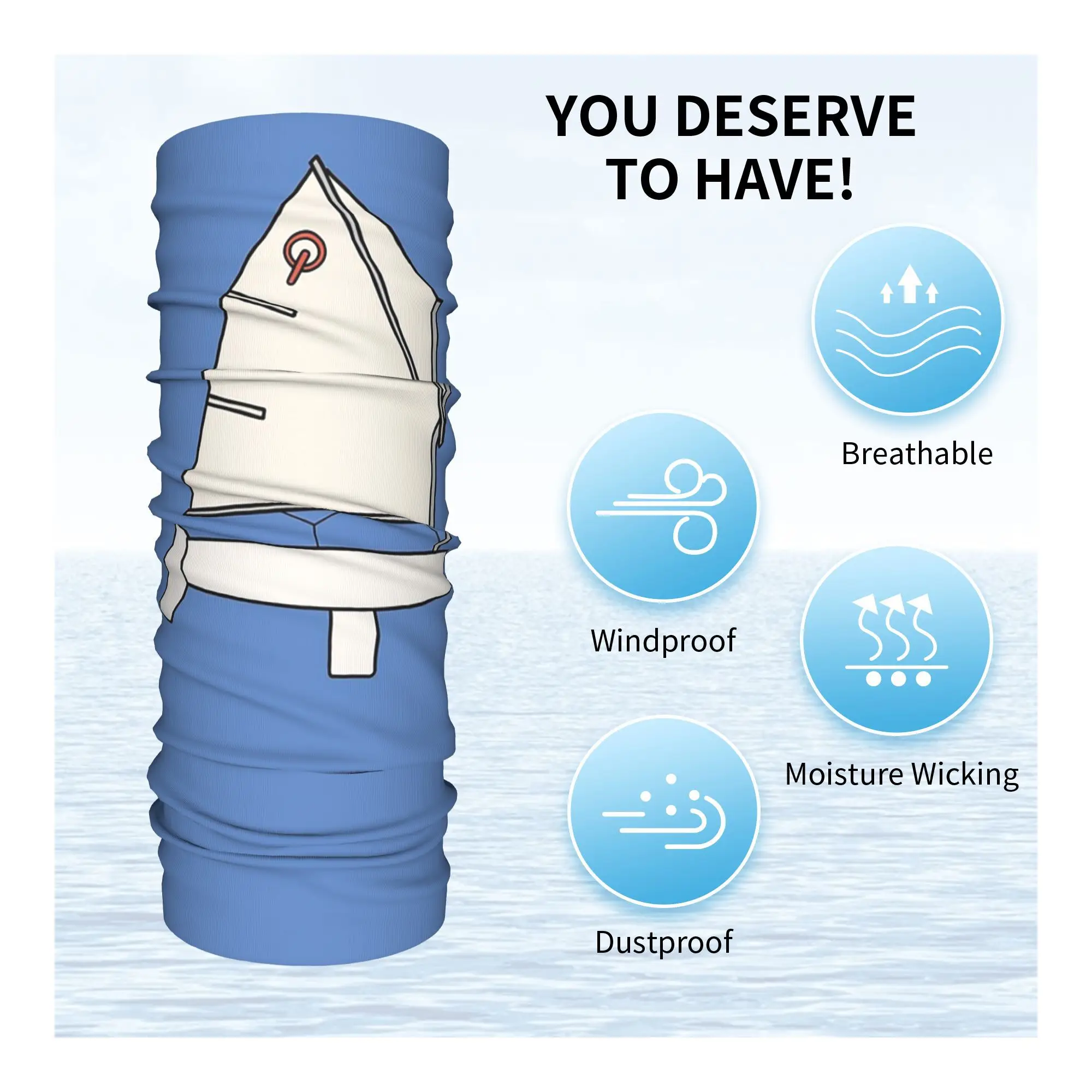 Optimist Perahu Layar Bandana Leher Gaiter Masker Cetak Syal Hangat Balaclava Olahraga Luar Ruangan untuk Pria Wanita Dewasa Dapat Dicuci
