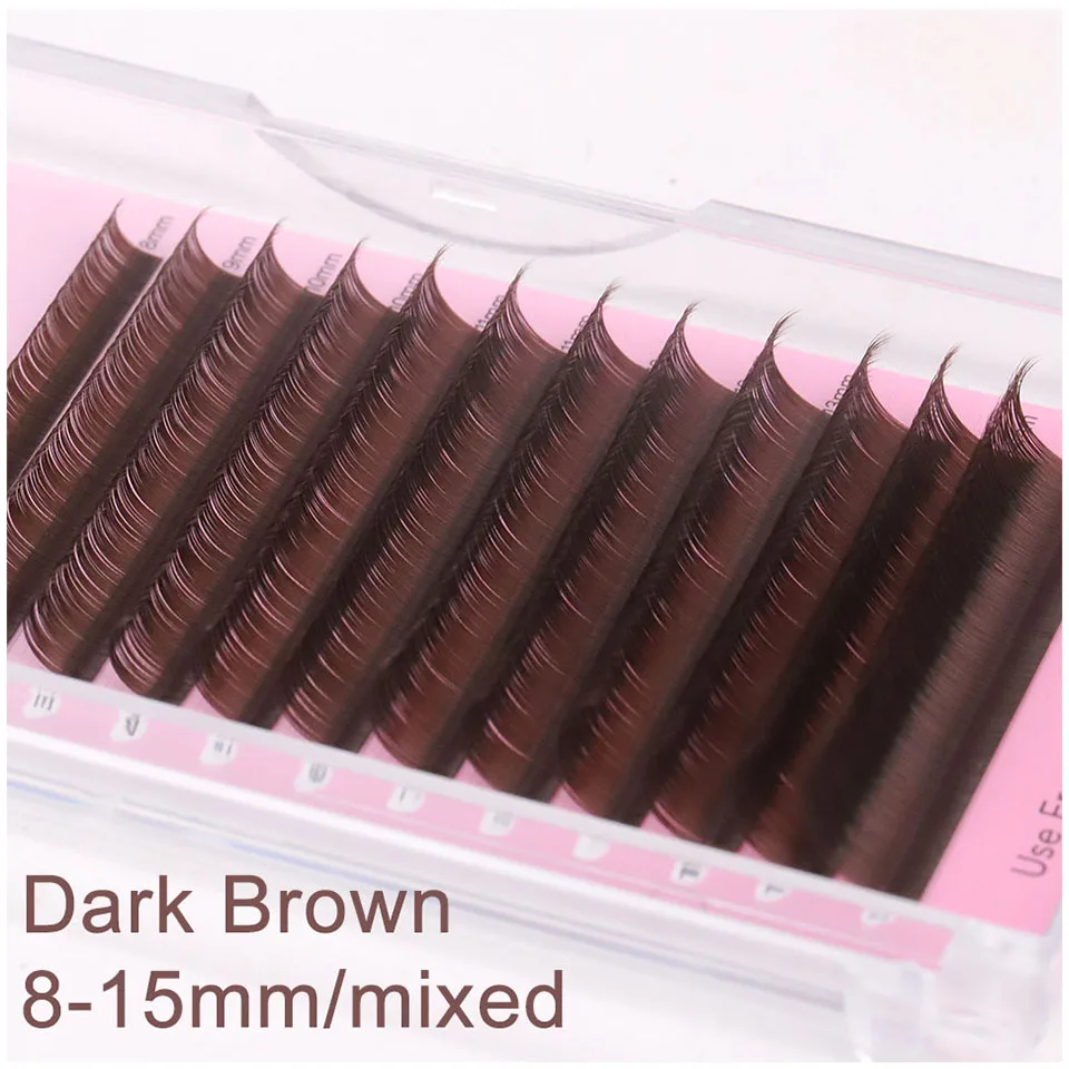 Dark Brown Eyelash Extension Mix 8-15mm Mink Individual Eyelash High Quality Color Natural Korean Eyelashs Makeup Classic Lashes