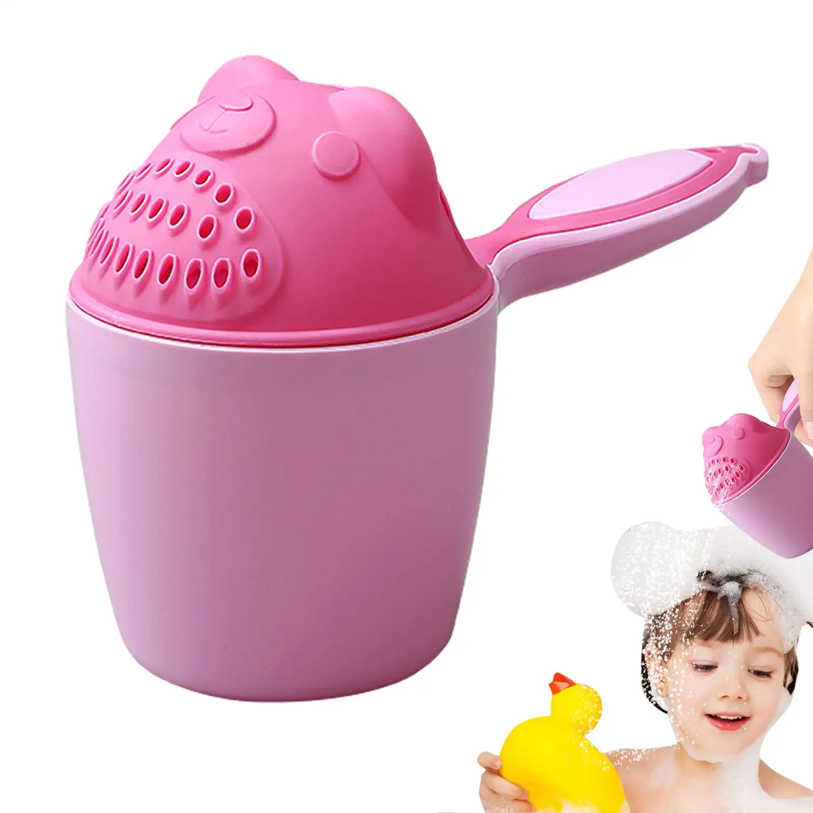 Cartoon Bear Baby Bath Rinse Cup Baby shower water cup with Bear Design for Rinsing Hair and Protecting Infant Eyes