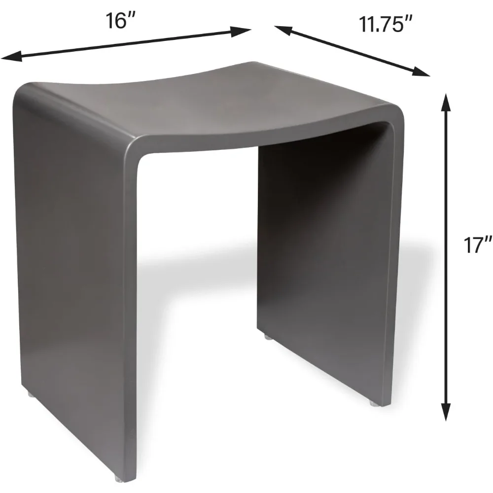 Shower Chair - Concrete, Waterproof Shower Stool, Bath Seat, FSA HSA Eligible, Medical Use, 300 lbs Weight Capacity, Non-Slip